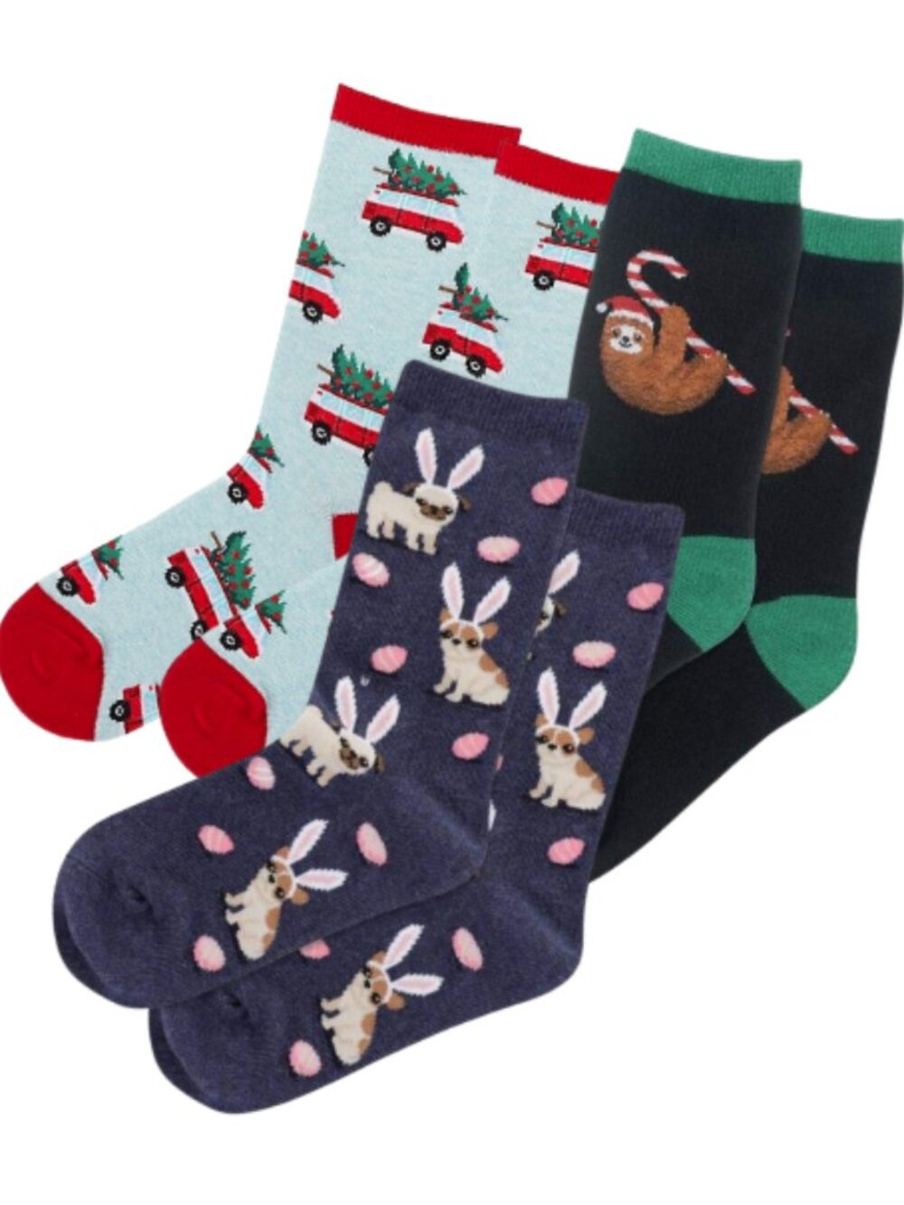 Kid's HOTSOX Crew Sock Bundle | Holiday Patterns | Mix & Match | NWT